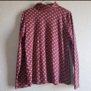 Karen Scott knit floral turtleneck sweater